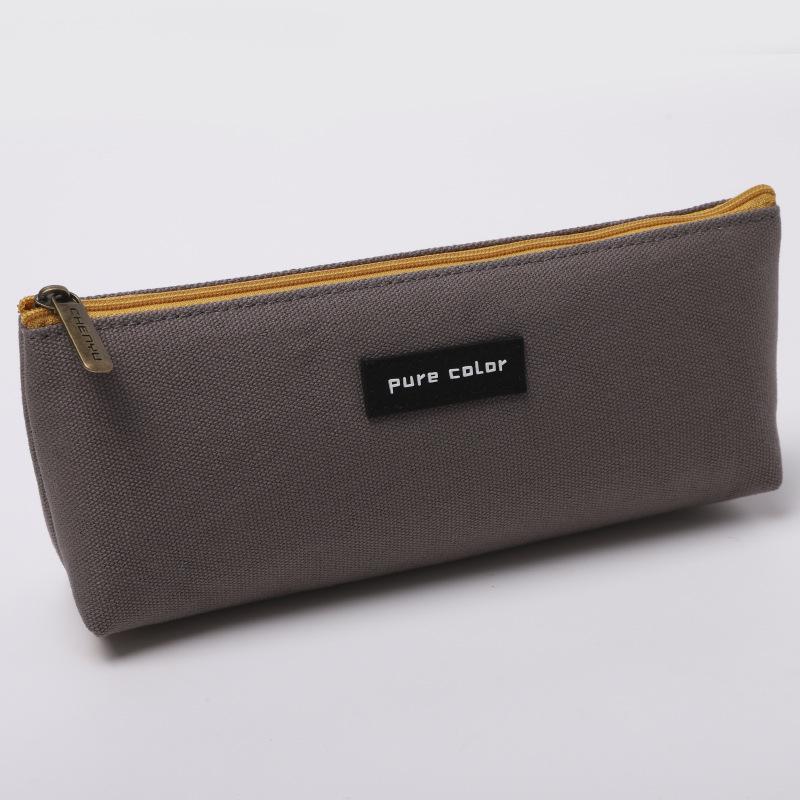 Large Cartoon Canvas Zipper Pencil Case - Customizable Logo, High-Capacity Student Stationery Bag