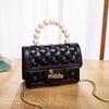 Women's Crossbody Argyle Jelly Bag with Pearl Coin Purse
