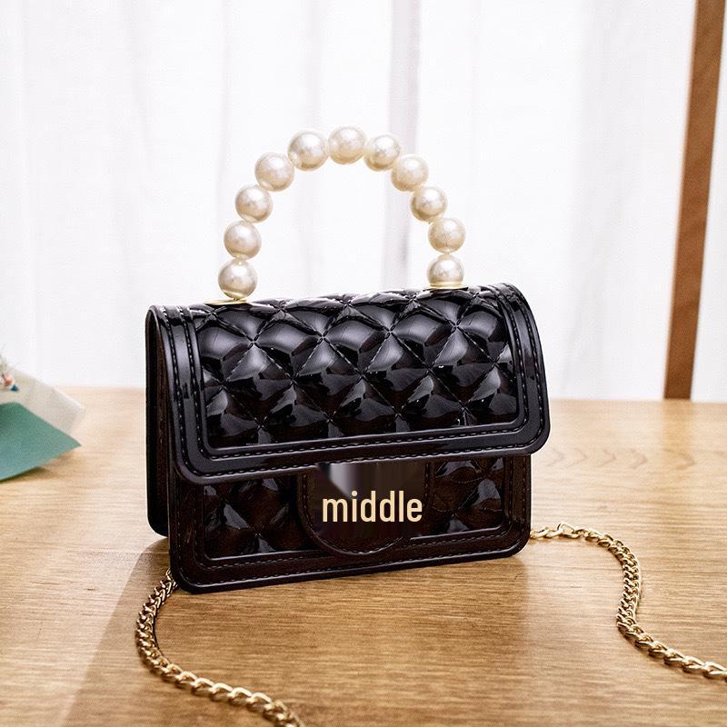 Women's Crossbody Argyle Jelly Bag with Pearl Coin Purse