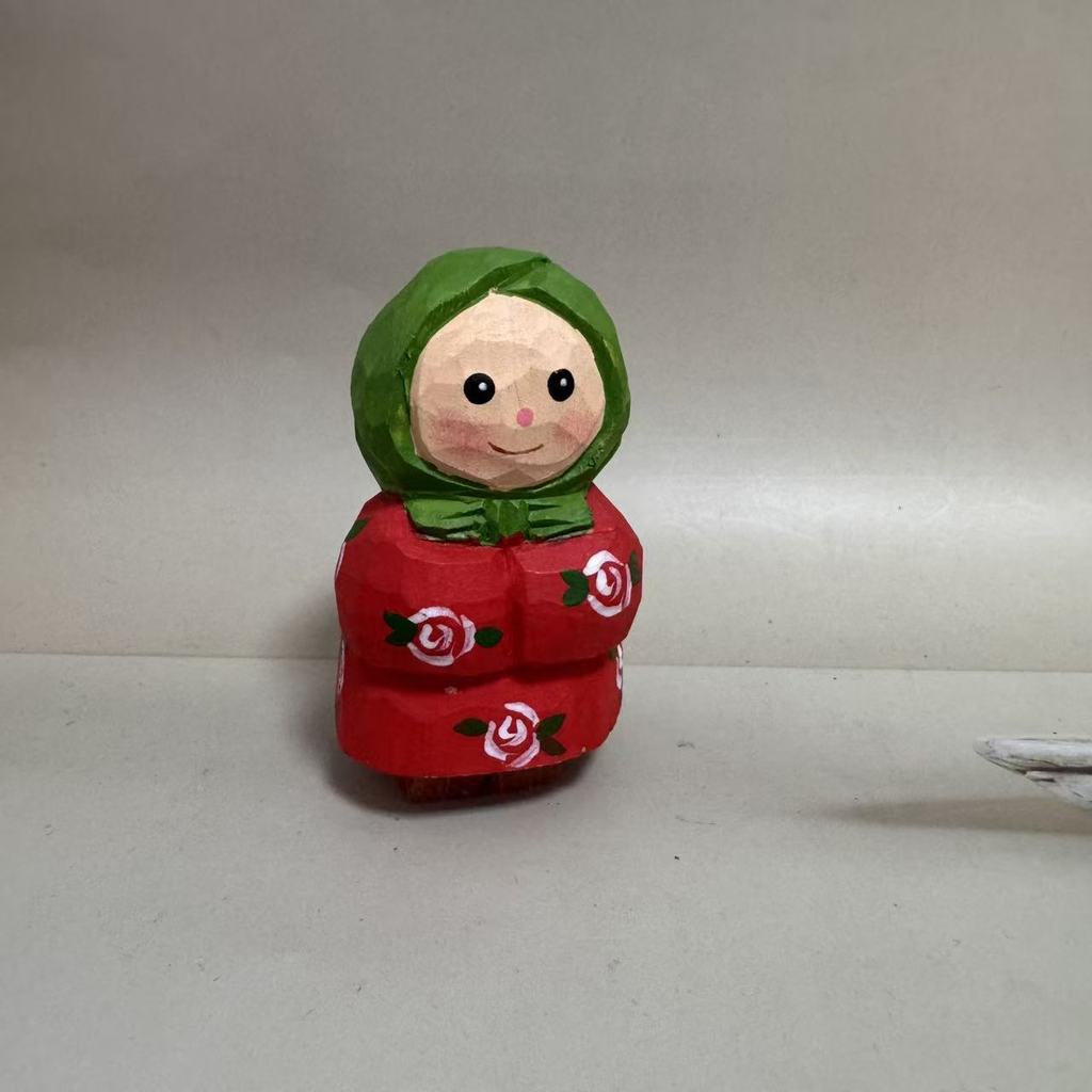 Handgefertigte Holzfigur für Zuhause und Büro Niedlicher Junge und Mädchen Stil