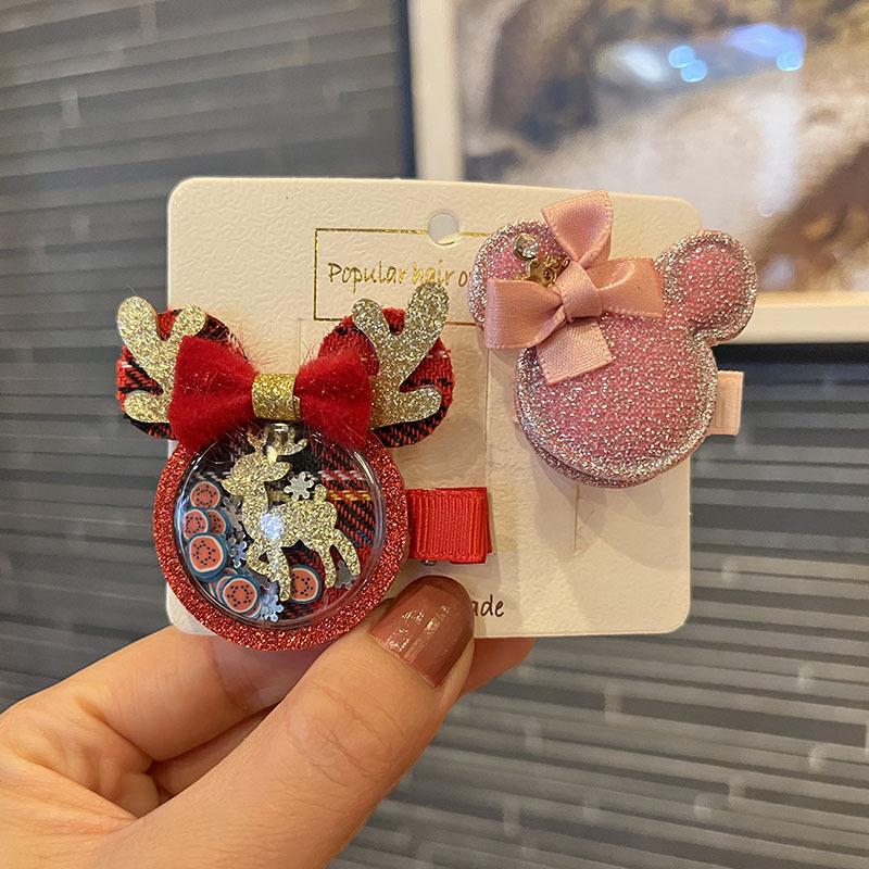 Weihnachts-Minnie-Haarspangen - Niedliche Cartoon-Accessoires für das Weihnachts-Verkleiden von Kindern