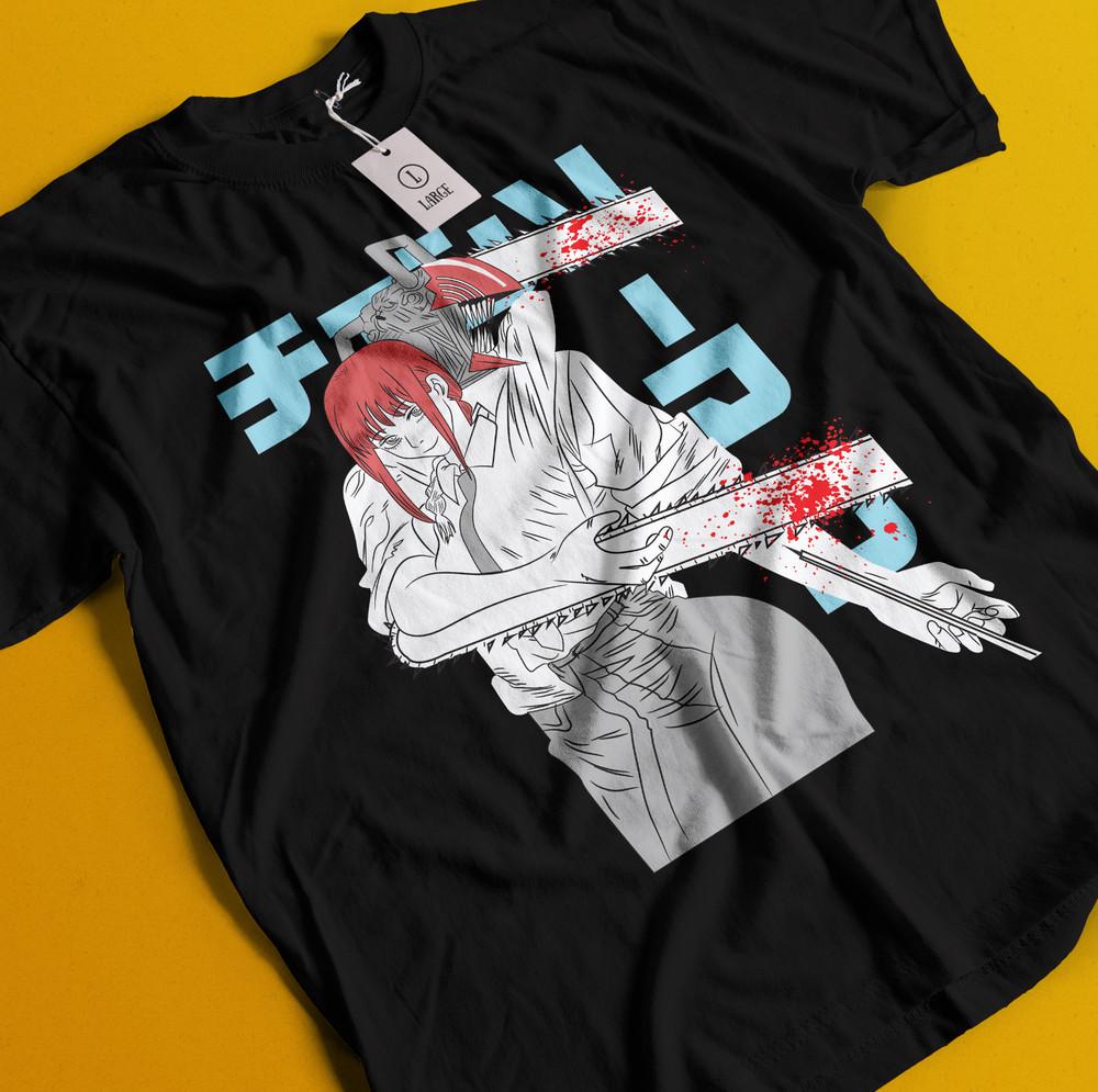 

Человек-бензопила Макима Футболка Аса Аки Аниме Дэнджи Футболка Пауэр Футболка Все размеры 3XL