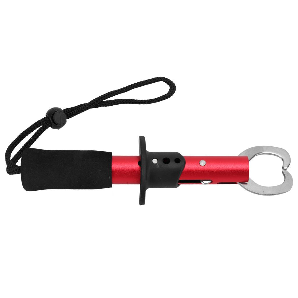 Fish Lip Gripper Stainless Steel Fish Grip Holder Fishing Tool with Wrist Strap Fishing Gear Accessories