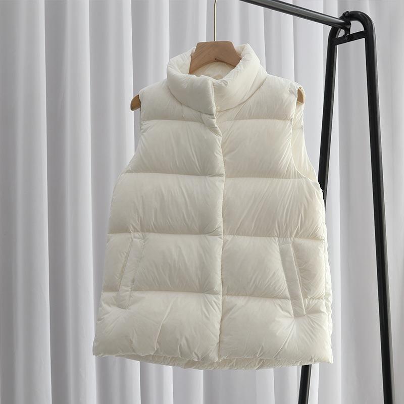 Winter down vest women wear warm new stand-up collar loose thickened vest jacket M