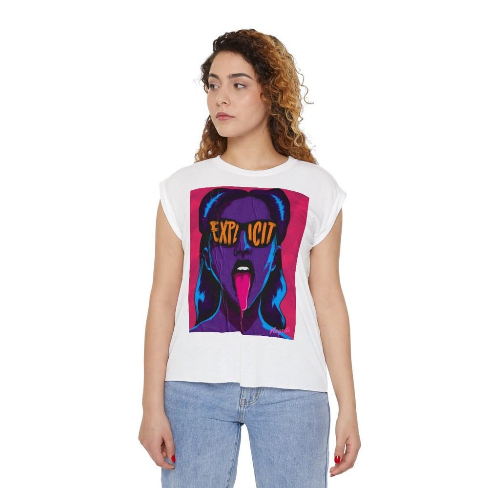 

Explicit Women’s Flowy Rolled Cuffs Muscle Tee Unisex T-Shirt XXXXL