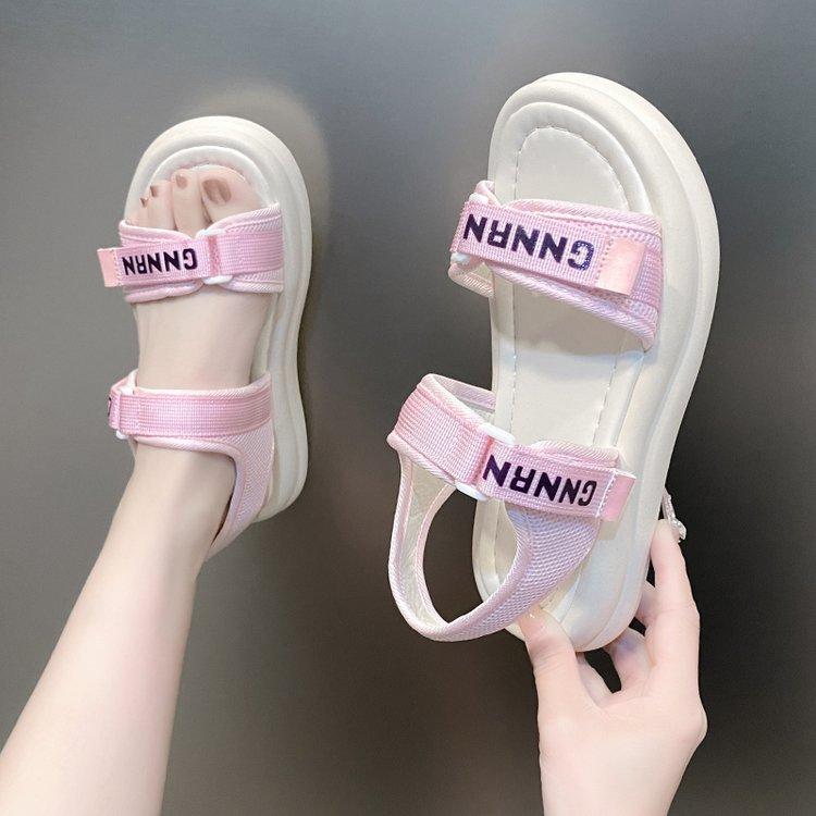 Internet celebrities Velcro sports sandals women's summer 2025 new platform casual roman beach shoes student ins super fire