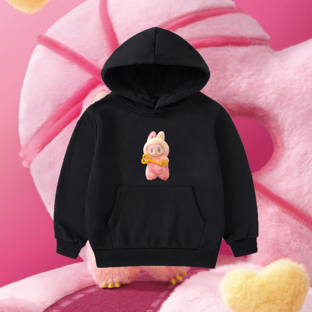 

Милое худи с принтом ткани раб, розовая версия детского повседневного модного топа 100