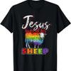 Jesus liebt alle seine Schafe Regenbogenflagge LGBT-Pride Jesus T-Shirt