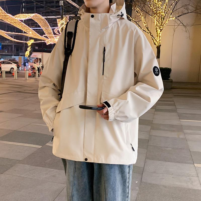 Spring and Autumn Tooling Jacket Jacket Men's New Hooded Casual Early Autumn Autumn Thin Sports Ruffian Handsome Jacket