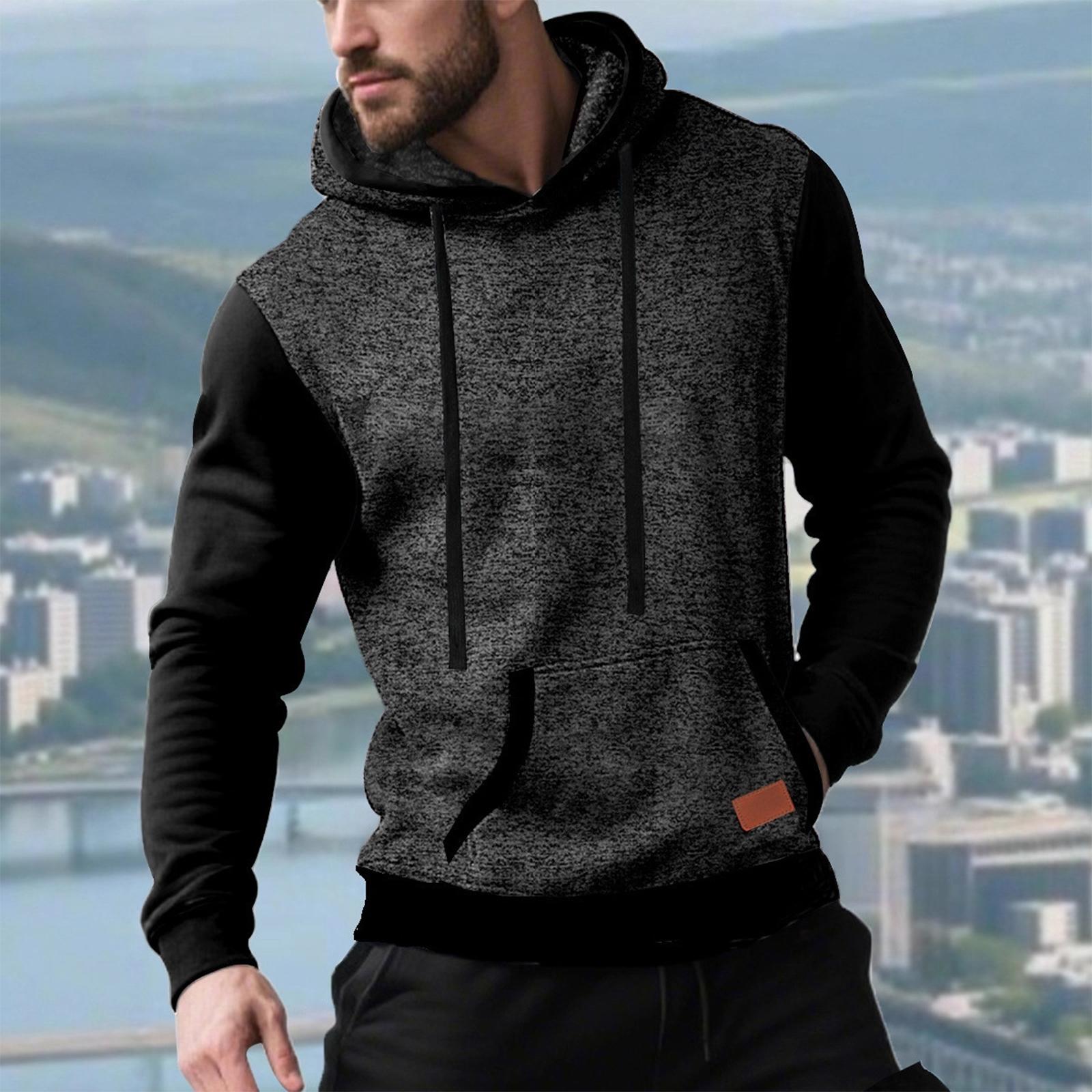 

Спортивный костюм с капюшоном, унисекс, одежда для бега, пуловер с длинными рукавами, толстовка с капюшоном XL чёрный