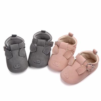 Chaussures pour bébé Rétro Cuir PU Chaussures Garçon Fille Tout-petit Semelle en caoutchouc Antidérapant Premiers pas Unisexe Mocassins Nouveau-né