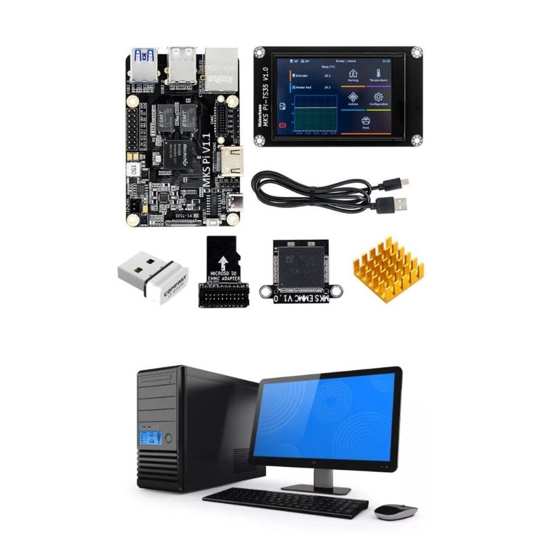 MKS PI V1.1 Control Card Controller 64bits SOC-onboard PI-TS35 Display Klipper Screen for  3D Printer Motherboard