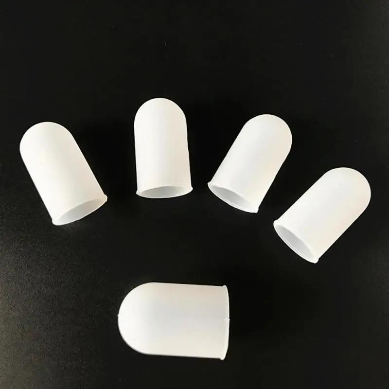Finger Protectors 5Pcs/Set White Anti-scald Silicone Finger Cap Cover Sleeve Finger Protection for Kitchen Barbecue