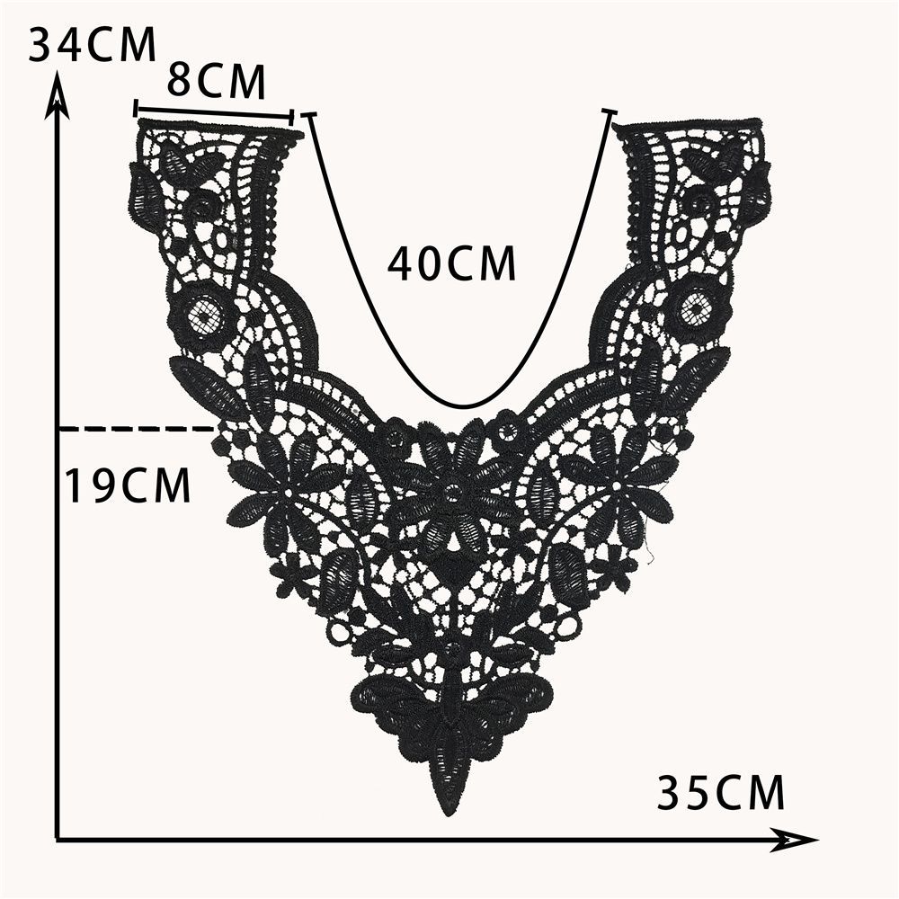 Schwarzweiß I Hohl Polyester Stickerei Kragen Nähen Spitze DIY Dekoration Mit Bekleidungszubehör Spitze