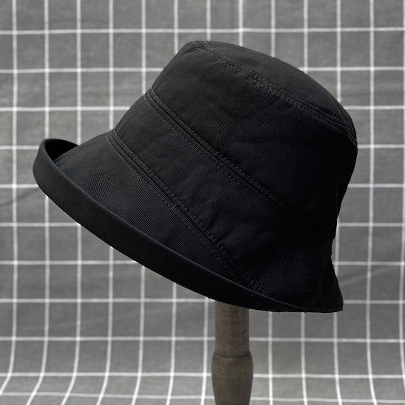 Japanese Soft Cotton Curled Brim Sun Hat for Women, Spring Summer Foldable Bucket Cap with Face Cover UV Protection