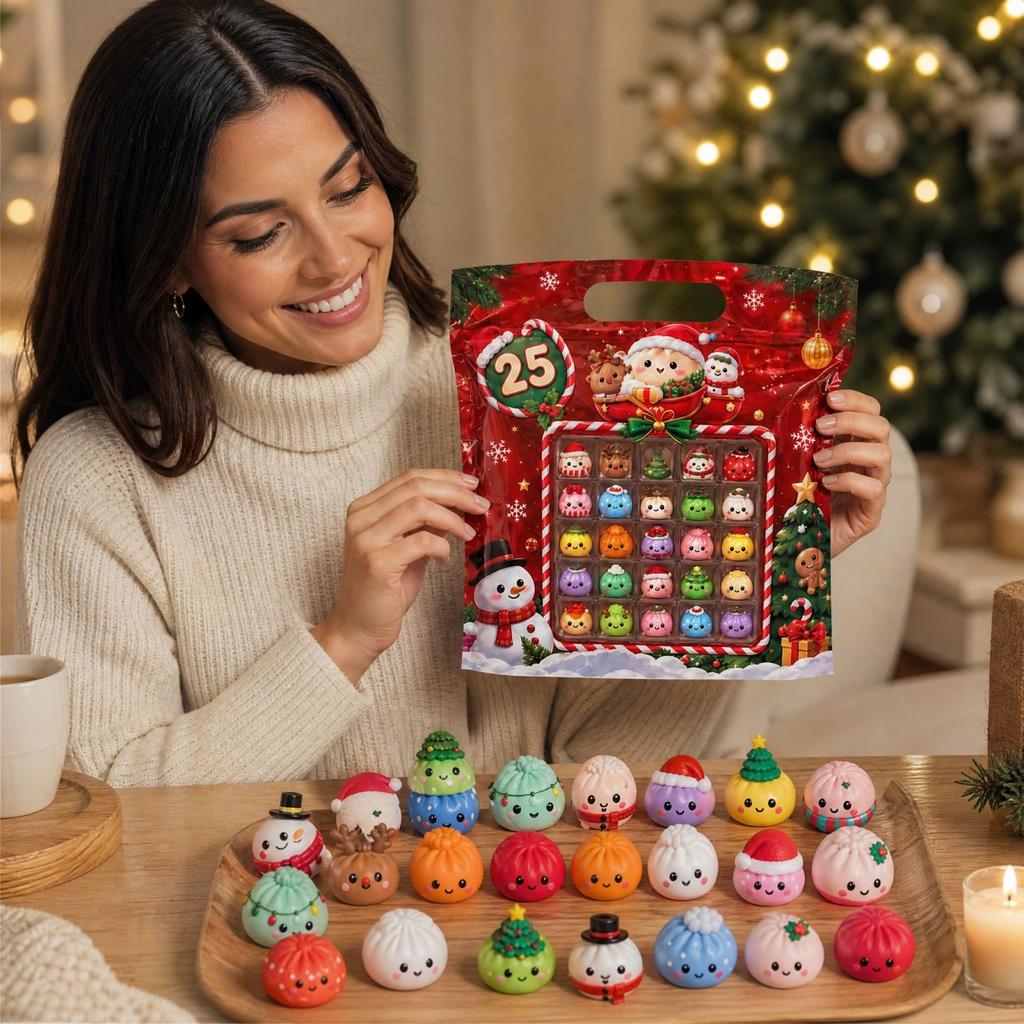 Christmas Countdown Bag with Random Toys for Holiday Countdown Fun