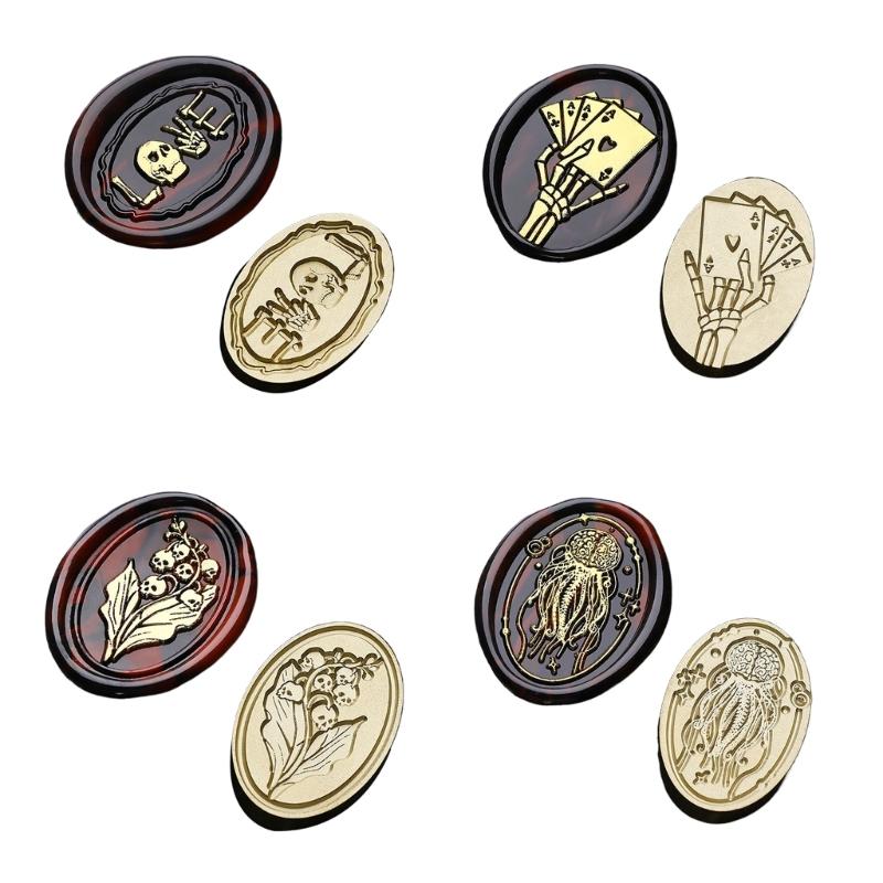 Präge Siegelwachs Stempelkopf Metall Siegelstempel Wachssiegel Stempelkopf Ersatz zum Versiegeln von Umschlägen & Grußkarten