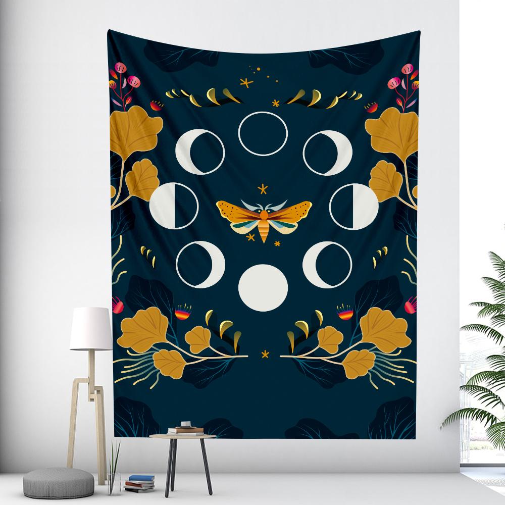 Boho Dekor Duvar Asılı Mandala Kelebek Bitki Çiçek Psychedelic Sahne Ev Dekor Sanat Goblen