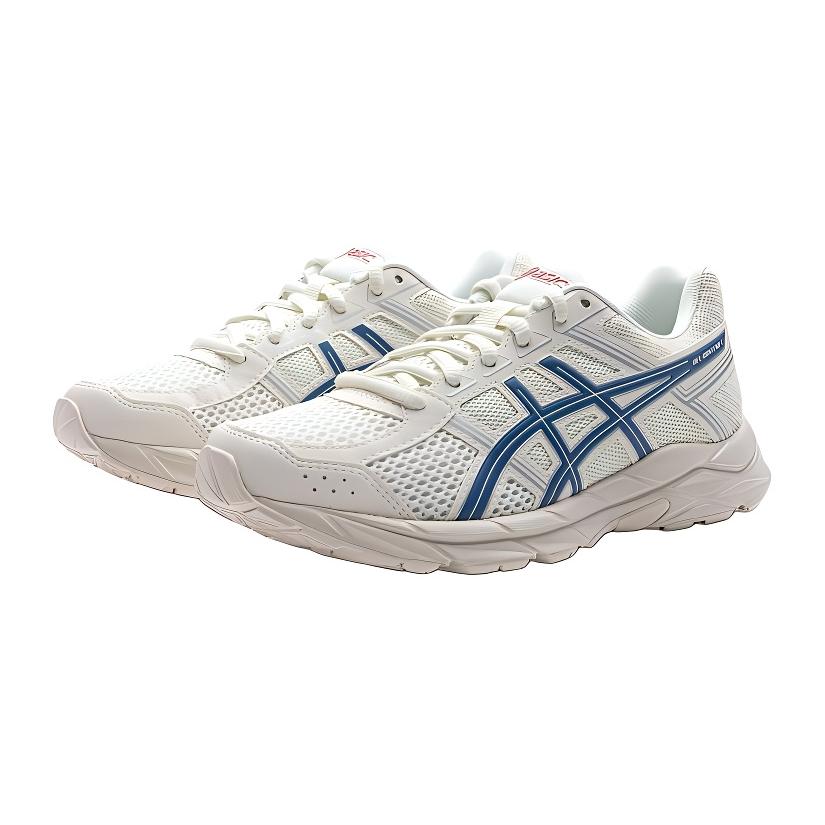 Asics Gel Contend 4 Physical Fitness Test & Exam Cushioning Breathable Low Top Kids' Running Shoes White Blue Unisex 1014A322-101