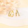 100% 925 Sterling Silver Rose Gold Heart Geometric Pave CZ Hoop Earrings for Women Wedding Engagement Birthday Jewelry Gift 2023