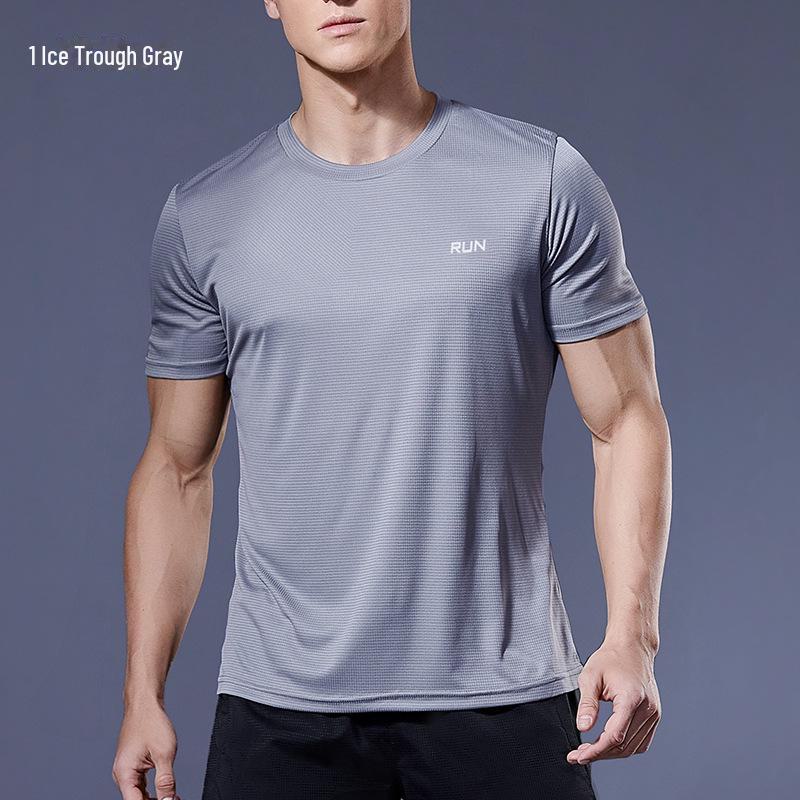 Men's Quick-Dry Summer Sports T-Shirt - Breathable, Loose Fit for Fitness, Running, and Basketball, Round Neck, Short Sleeves.