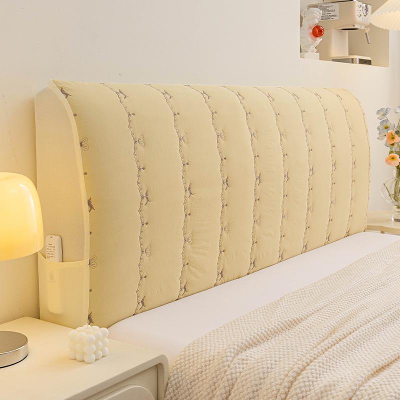 1PC INS Cream Style Full Coverage Headboard Cover Anti-cat Scratch Anti-pilling Dustproof Elastic Soft Bag for Home All Season