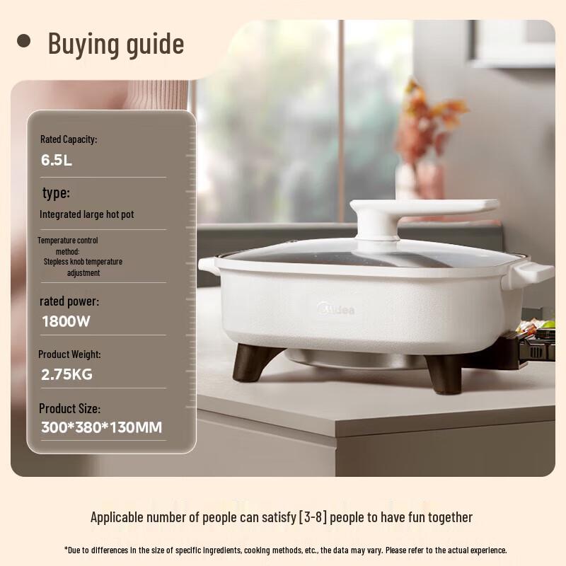 Midea 6.5L Multi-Functional Electric Hot Pot CN plug (adapter included)