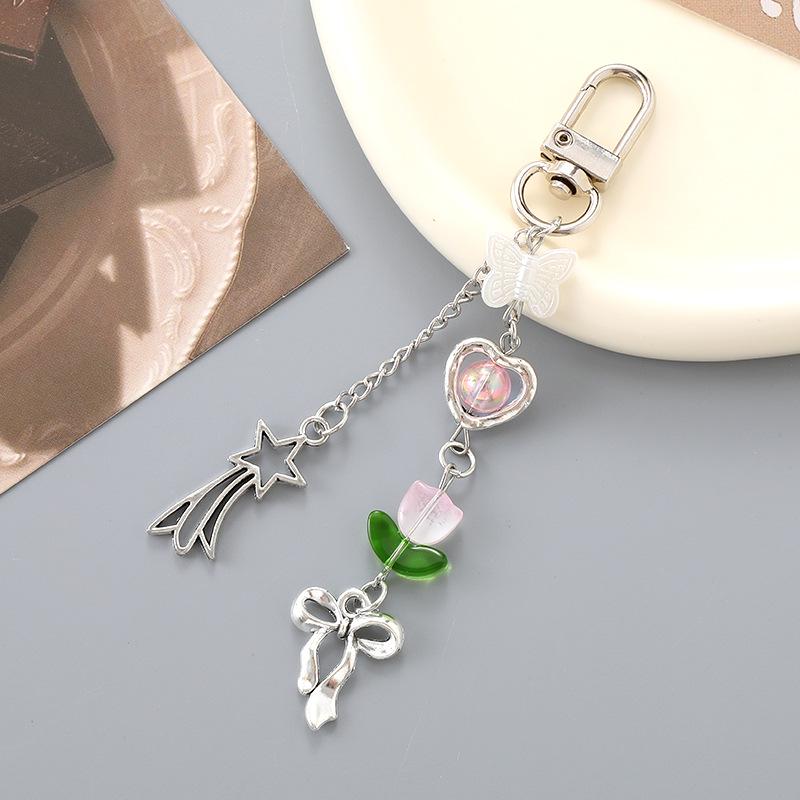 Handmade Colorful Bow Pendant Phone Case Keychain Lanyard Charm