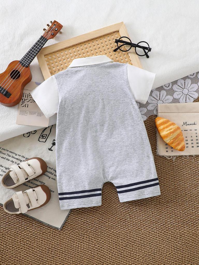Stylish Summer Romper for Baby Boys: Little Gentleman Crawling Suit for Newborns