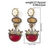 Bohemian Retro Geometric Resin Imitation Flower Sunflower Dangle Earrings for Women Exaggerated Fashion Party Jewelry Accessory
