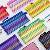Colorful Mesh Zipper Pouch Bags Transparent Pencil Case Makeup Cosmetic Storage Bag Travel Organizer Stationery Office School