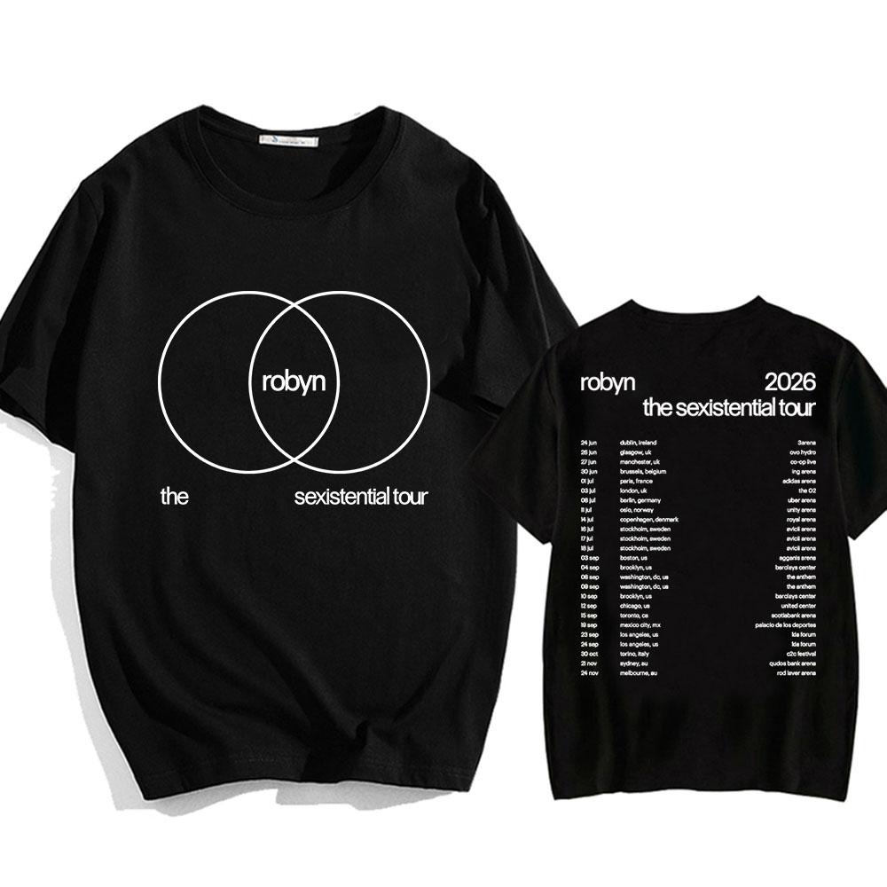 

Robyn The Sexistential Tour 2026 T-shirt Summer Short Sleeve Cotton Male Tshirts O-neck Fashion Loose Men//Women Tee Print Merch XS