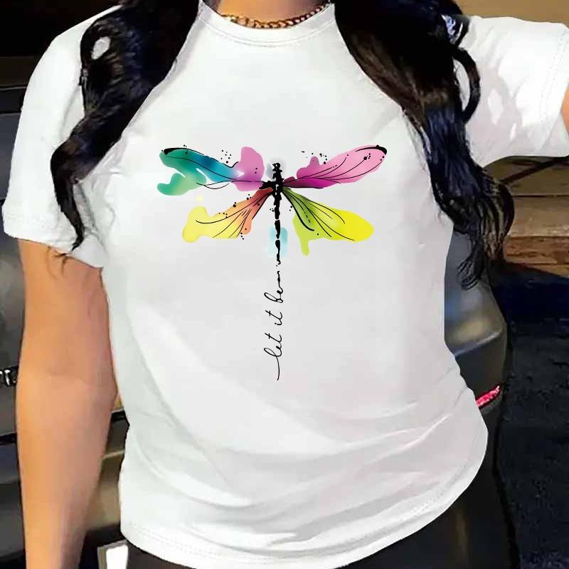 Women's Printed Short Sleeve T-Shirt, Casual Loose Fit, Street Style & Daily