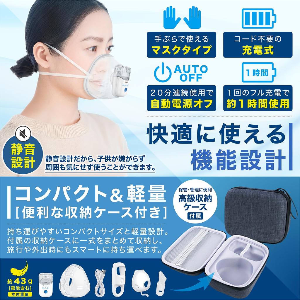 [Medical Device Registration Listing] Hands-Free Inhaler, Mesh Nebulizer, Ultrasonic, Rechargeable, Respiratory Care, Spray Mask, for Babies, Children