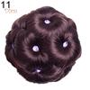 BEAUTY-WIG 9 Flowers Synthetic Bun Hair Extension Elastic Bridal Donut Chignon