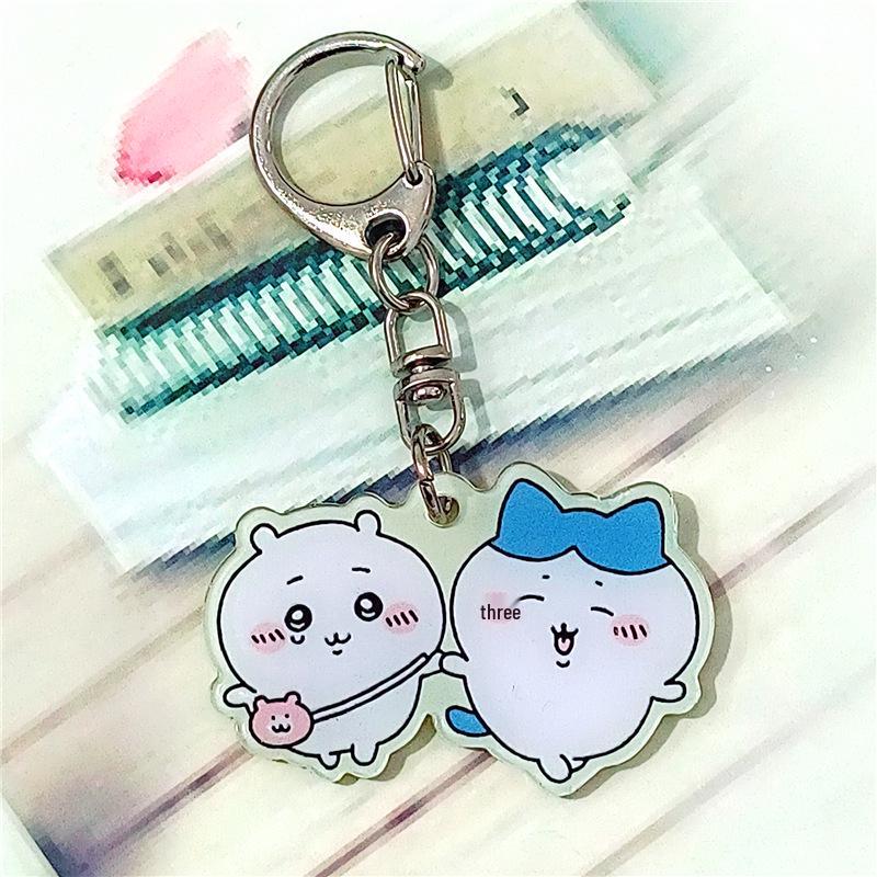 Chiikawa Decorative Acrylic Keychain: Cartoon Pendant for Bags and Car Keys