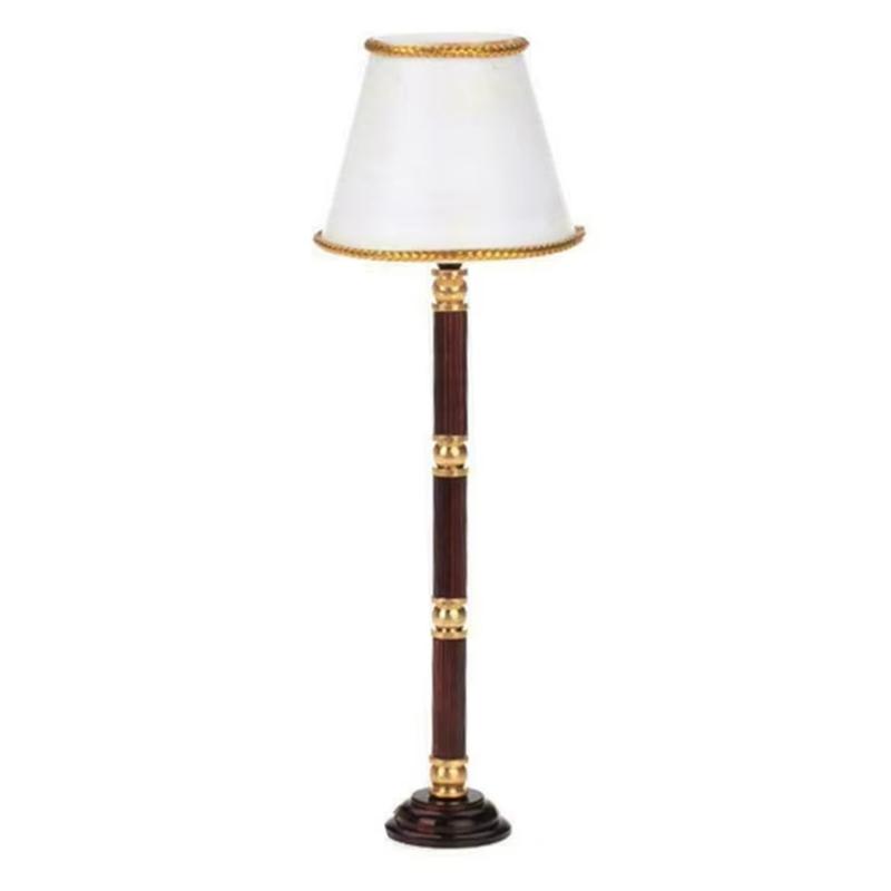 

Decorative Doll House Lighting Accessory Miniature Floor Lamp With Button Battery Operated White Shade Scene Display Tool 1
