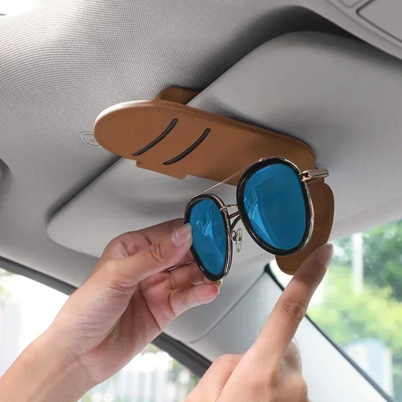 Car Multifunction Sunglasses Clip Card Ticket Holder Stand Eyeglasses For Toyota Chr Corolla Yaris Rav4 E150 E120 Land Cruiser
