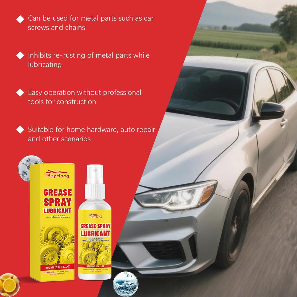 RAYHONG Rostlöser Spray für Auto, Metallrostentferner für Kfz-Werkzeuge, Industriequalität für Schrauben Muttern Ketten 100ML