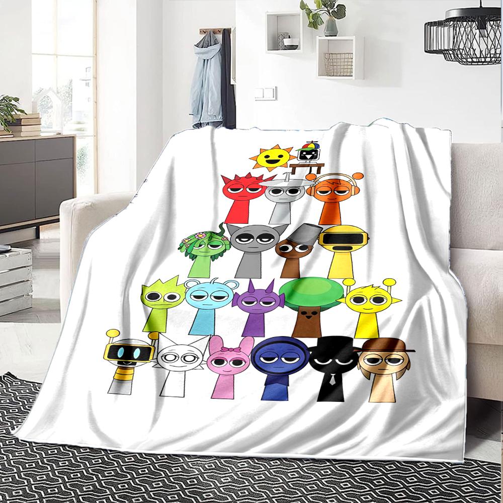 Coperta stampata a tema Sprunki - Perfetta per divano, letto, viaggi e uso all'aperto | Lavabile in lavatrice, accogliente e resistente.