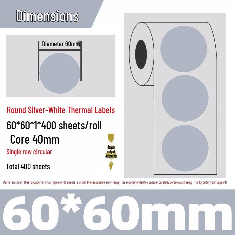 Silver Thermal Adhesive Printable Food Label
