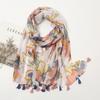 Color Printed Tassel Scarf Bohemian Stitching Shawl Seaside Travel Vacation Sunscreen