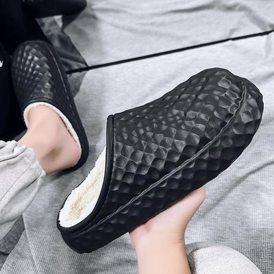 Modne Buty Męskie Nowe Duży Rozmiar Gruba Podeszwa EVA Para Półkapcie Wodoodporne Bawełniane Kapcie Męskie Jesień Zima Ciepłe Bawełniane Kapcie
