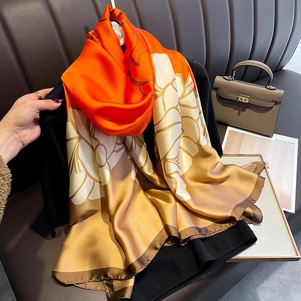 High-End Women's Chinese Style Silk Scarf: Summer Liji Brocade, 90x180, Sun Protection, Perfect Gift Shawl