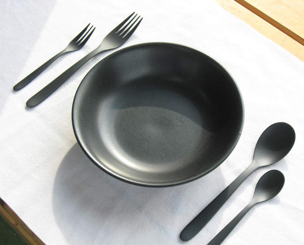 Nagao Talheres de Jantar Festan 4 Peças de Aço Inoxidável Fabricado no Japão, Peças, Preto, Aço 18/8,