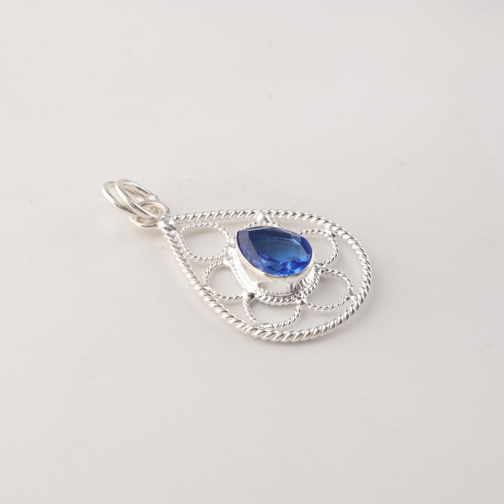 Tanzanite Gemstone 925 Sterling Silver Handmade jewelry Pendant 1.40" Gift For Mother PP-19-7