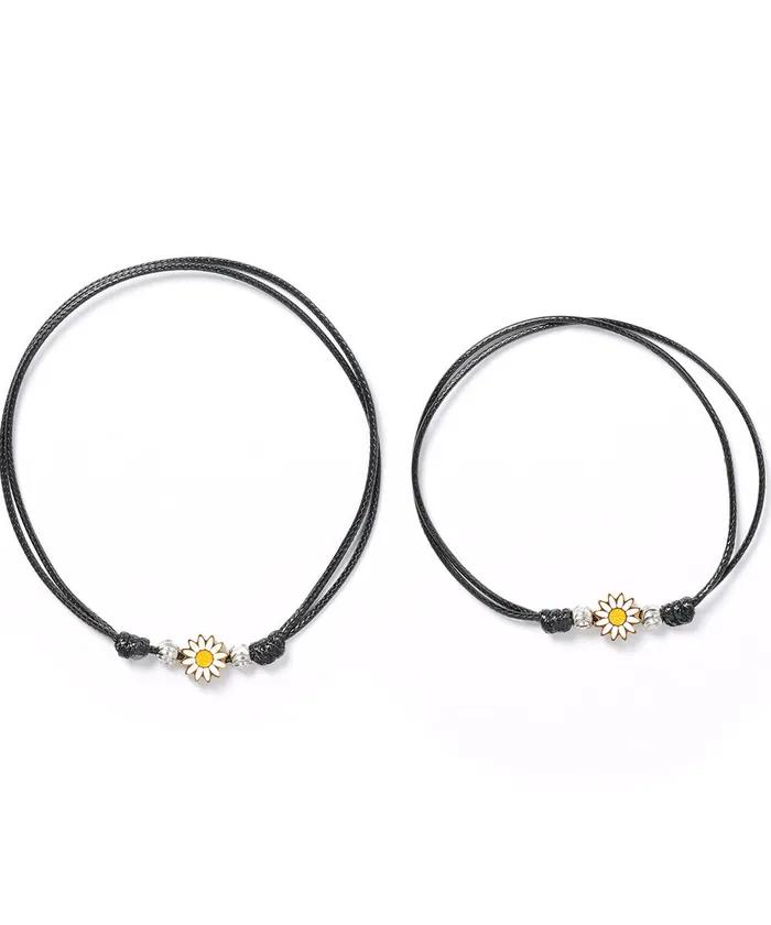 Lucky Sunflower Pendant String Knot Bracelet (C2601AC1371)