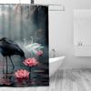 1PC Black Flamingo Shower Curtain, Durable Polyester, Easy Clean, for Bathroom & Window Decor