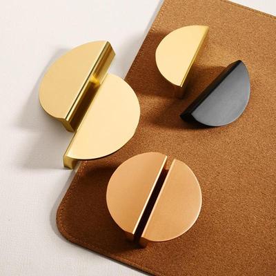 Aluminiumlegierung Halbkreisförmiger Schranktürgriff Gold Sichtbar Rund Geteilter Schubladen Schuhschrank Möbel Zugknauf