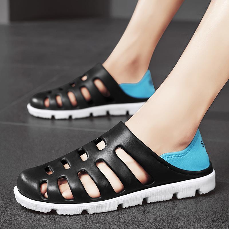 Korean Version Of Trendy Men'S Sandals Summer Wear Thick-Soled Non-Slip Versatile Beach Hole Shoes Casual Sports Slippers